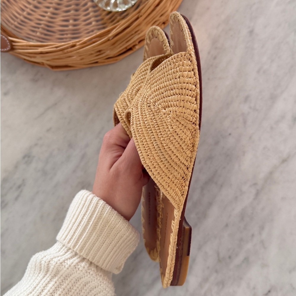 Carrie Forbes Raffia Slide Sandals in Natural Beige - Women's Casual Slip-On - Picture 4 of 7